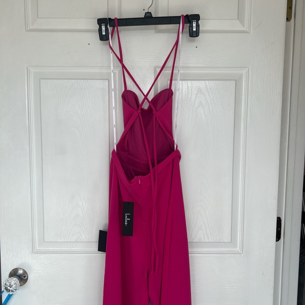 Lulus pink jumpsuit.